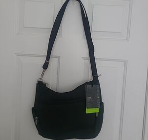 Travelon Black Crossbody Bag-travel Purse